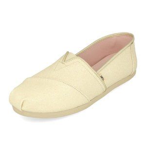 Toms brand Ivory glitter classic slip on shoes